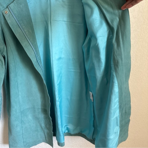 Saguaro Leather Jacket Full-zip Turquoise Size Small - Picture 3 of 11